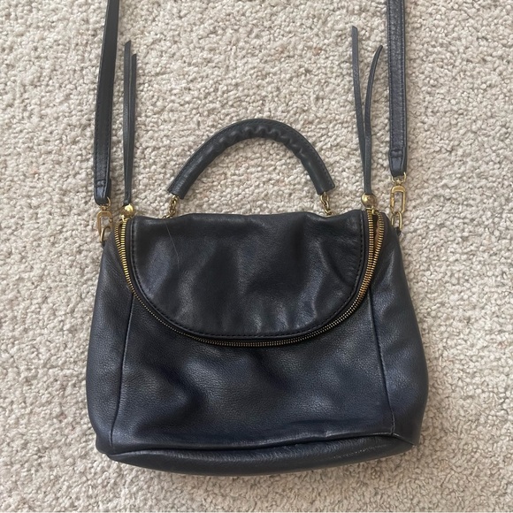 HOBO Black Leather Top-Handle Crossbody Bag with Gold Hardware like new - Picture 9 of 13